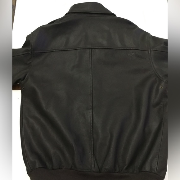 L.L. Bean Men’s Brown Goatskin Leather Classic Flight Bomber Jacket Size LT - Picture 4 of 11